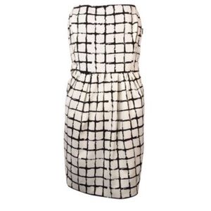 Rachel Roy black/white windowpane cocktail dress